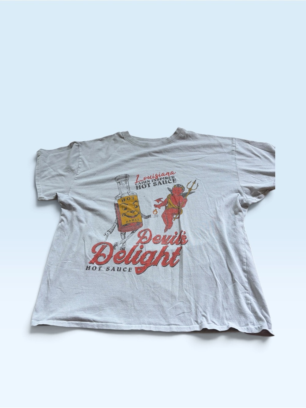 Devil's Delight Louisiana Hot Sauce Graphic Tee - White XL